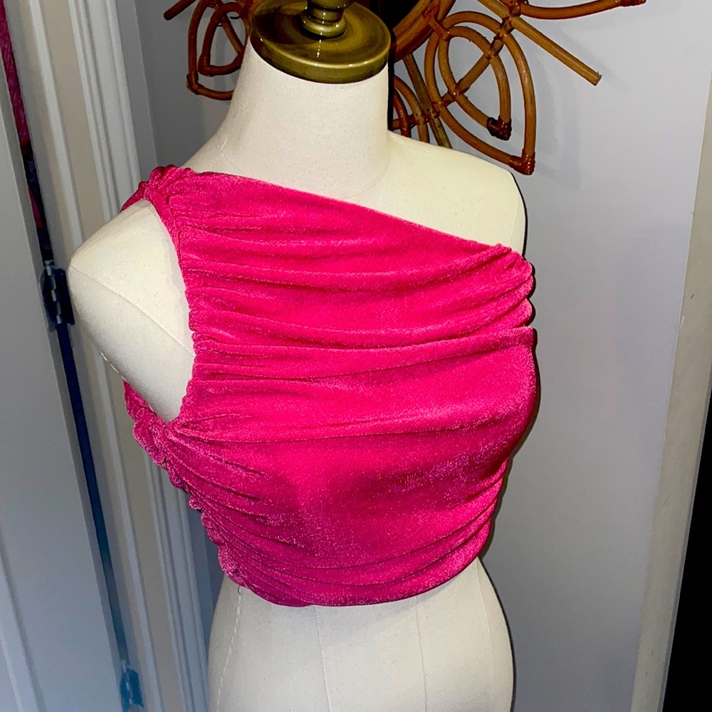 Hot pink crop top from SHEIN